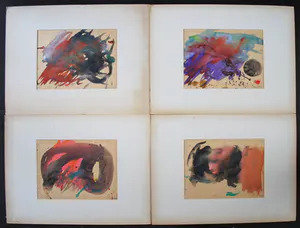 Albert Soons - 4 abstracte gouaches uit 1966 kopen? Bied vanaf 250!