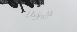 Gunther Uecker - Litho, Compositie met spijkers - Ingelijst kopen? Bied vanaf 350!