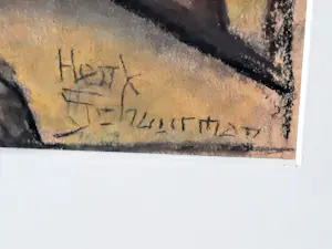 Henk Schuurman - Aquarell Zeichnung Pastellkreide Bütten Herren Porträt signiert Größe 58 x 48 cm kopen? Bied vanaf 140!