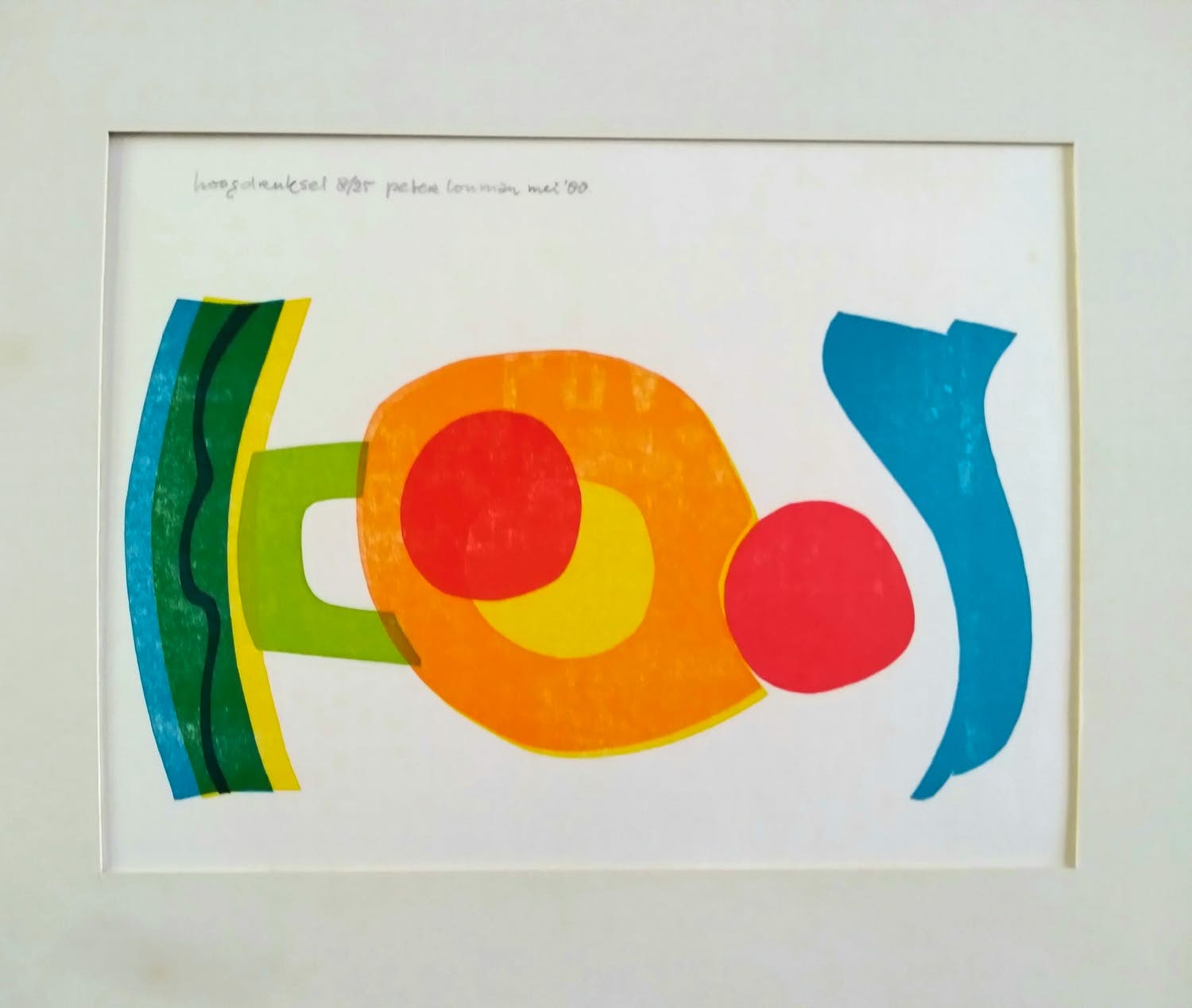 Peter Louman - (1940-2010) Abstracte, kleurrijke, vrolijke zeefdruk verkocht voor € 49!