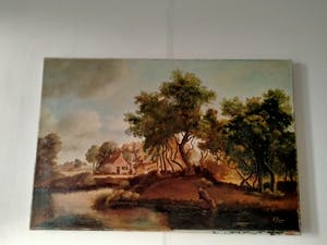 Niet of onleesbaar gesigneerd - Boerderij aan rivier kopen? Bied vanaf 1!