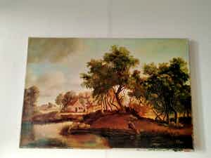 Niet of onleesbaar gesigneerd - Boerderij aan rivier verkocht voor € 1!