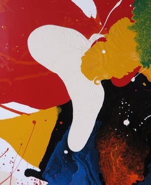 Jan Schoorel - Olieverf op doek, Abstracte Compositie - Ingelijst (Zeer groot) kopen? Bied vanaf 1!