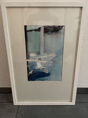 Ruud van der Beele - Gemengde techniek op papier - Z.t. Abstract - Ingelijst kopen? Bied vanaf 1!