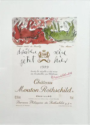 Georg Baselitz - Die Mauer, litho ontwerp voor Chateau Mouton Rothschild 1989 kopen? Bied vanaf 35!