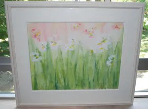 AcheterShunyam - Bloemen in een zomers weiland - groot schilderij, fraai ingelijst? Enchérissez de 100!