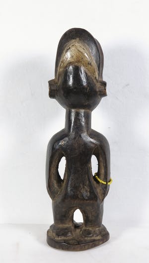 Yoruba - Houten Ibedji- of tweelingbeeld van vrouw met gele armband kopen? Bied vanaf 1!