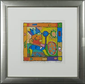 Clemens Briels - Zeefdruk, Always look at the bright side of life - Ingelijst kopen? Bied vanaf 90!