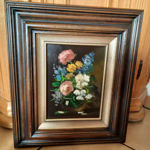 Harrij van Dongen - Ölgemälde auf Holz Blumenmotiv kaufen? Bieten Sie von 90!