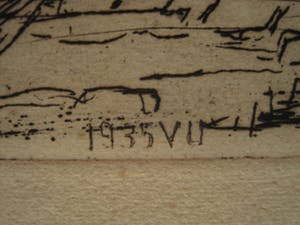 Albert Neuhuys - Langwerpige Ets uit 1935 "Prostituees aan de Schiedamschedijk Rotterdam" gesign. kopen? Bied vanaf 1!