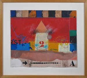 Theo Koster - Zeefdruk, Vierkant rood - Ingelijst kopen? Bied vanaf 40!