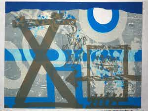 Jef Diederen - Linosnede op Japans papier , Zonder titel verkocht voor € 35!