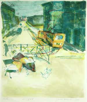 Jeroen Hermkens - Litho, Leningrad - Ingelijst verkocht voor € 60!