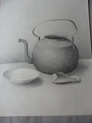 Jan Bernard Meinen - Potlood tekening, Theepot. kopen? Bied vanaf 40!