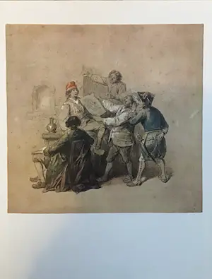 Jean Baptiste Madou - 6 tekeningen en aquarellen in koperdiepdruk drukkerij Vada kopen? Bied vanaf 25!