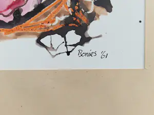 Bob Bonies - Jaren 60 gemengde techniek - abstracte compositie - gesigneerd kopen? Bied vanaf 64!