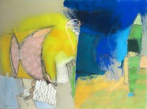 Henk van Vessem - Pastelkrijt, Zonder titel - Ingelijst (Groot) kopen? Bied vanaf 1!