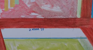 Jos Veels - Acryl op doek, Zonder titel (Twee figuren in interieur) - Ingelijst (Zeer groot) kopen? Bied vanaf 200!