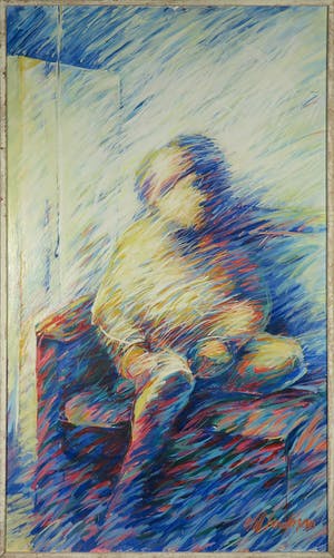 Will Landman - Olieverf op doek, Zittend figuur - Ingelijst kopen? Bied vanaf 1!