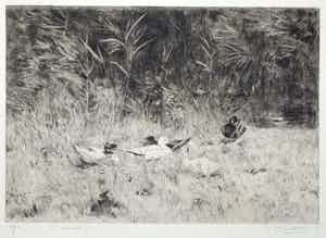 Philip Zilcken - Gesigneerde ets naar Willem Maris / Eendjes verkocht voor € 45!