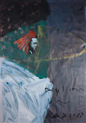 Titus Nolte - Gouache / acryl op papier, Dylan Thomas - Ingelijst kopen? Bied vanaf 120!