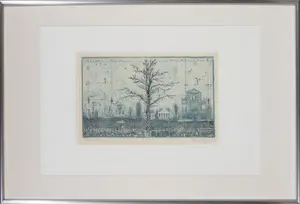 Arnold Gross - Ets en aquatint, Boom in tuin - Ingelijst kopen? Bied vanaf 300!