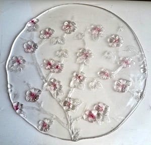 Walther glas - Blad/ Taartplateau - Kristalglas - Roosjesdecor in reliëf (Valentijnsdag-item) kopen? Bied vanaf 1!