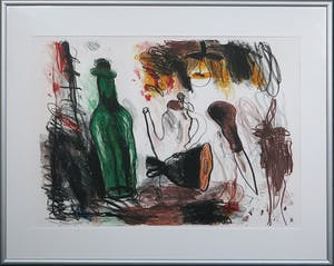 Anton Martineau - Litho, Stilleven met fles- Ingelijst (Groot) kopen? Bied vanaf 1!