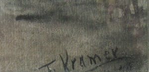Niet of onleesbaar gesigneerd - Aquarel zandpad langs bosrand - T. Kramer kopen? Bied vanaf 1!