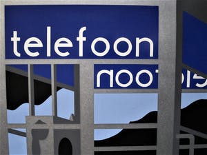 Lode Pemmelaar - Originele 1973 Pop Art Kleurenlitho "Telefooncel" kleine oplage - DE LAATSTE!! kopen? Bied vanaf 40!
