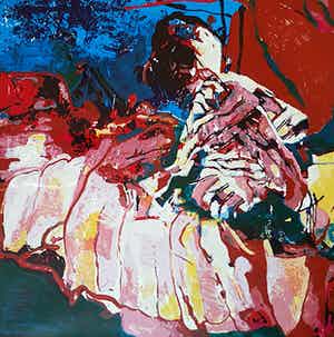 Kees van Bohemen - Compositie, zeefdruk (netjes ingelijst) verkocht voor € 150!