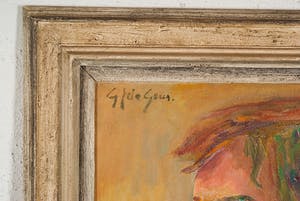 Gerrit Jan de Geus - Meisje met kruisje - 1965 - olieverf op hardboard kopen? Bied vanaf 20!