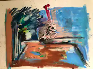 Hendrik Nijs - Groot Abstract Krijttekening – Hendrik Nijs 1999 kaufen? Bieten Sie von 49!