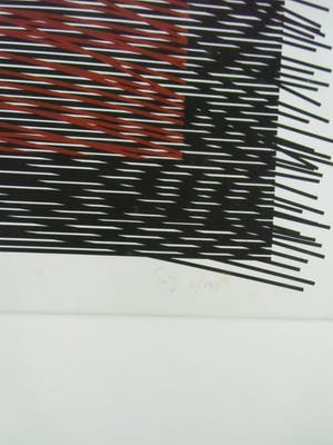 Jesus Rafael Soto - CARRÉ VIRTUEL ROUGE Á DROITE // ZEEFDRUK VAN RAFAEL SOTO kopen? Bied vanaf 325!