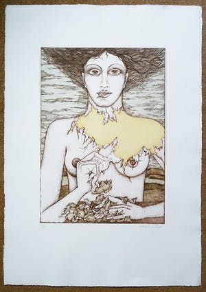 Katinka Niederstrasser - Nackt schälen, Aquatinta-Radierung kopen? Bied vanaf 50!