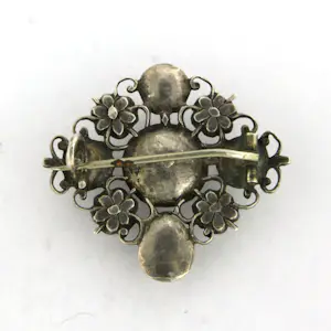 BWG geel met zilveren broche bezet met roos diamant tot. 0.10ct - G/H - SI kaufen? Bieten Sie von 110!