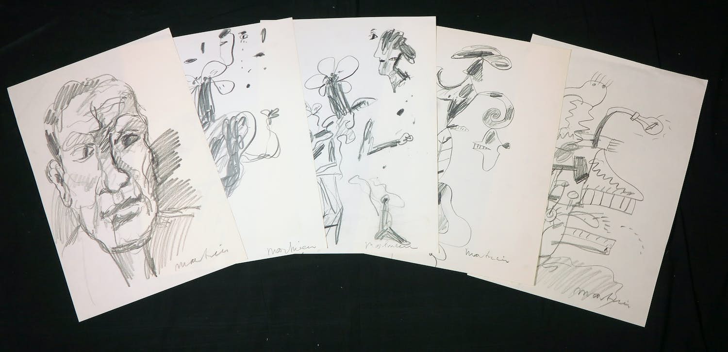 Anton Martineau - Lot van 5 unieke werken op papier! kopen? Bied vanaf 1!