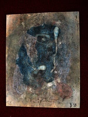 Jan Battermann - Grote Abstracte Gouache van Amsterdamse graficus, kunstschilder, illustrator kopen? Bied vanaf 10!