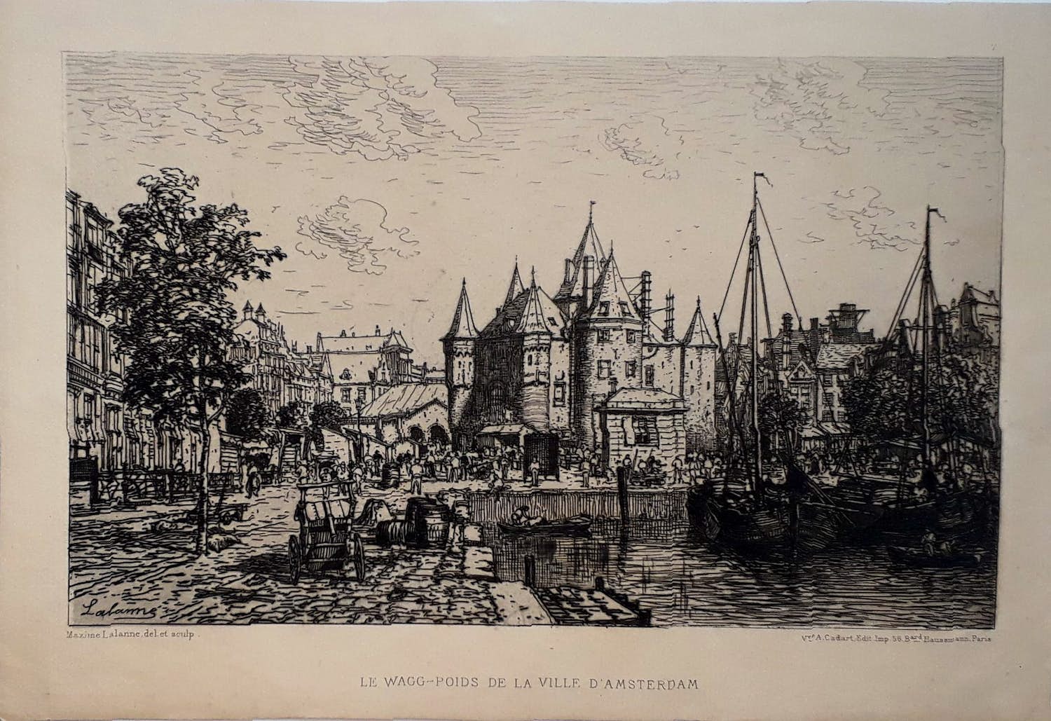 Maxime Lalanne - Le Wagg-Poids de la ville d'Amsterdam (Waag - Nieuwmarkt) verkocht voor € 23!