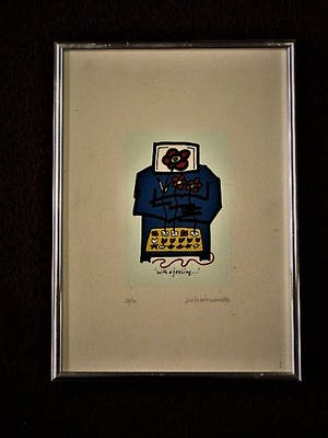 Peter Louman - gesigneerde handgekleurde Linosnede - With a Feeling - nr. 29 van oplage 30. kopen? Bied vanaf 10!