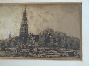 Cornelis Brandenburg - Ets, Amsterdam – gesigneerd & ingelijst kopen? Bied vanaf 10!