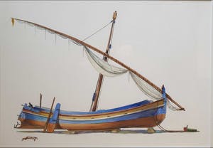 Niet of onleesbaar gesigneerd - Schip na het schilderen kopen? Bied vanaf 1!