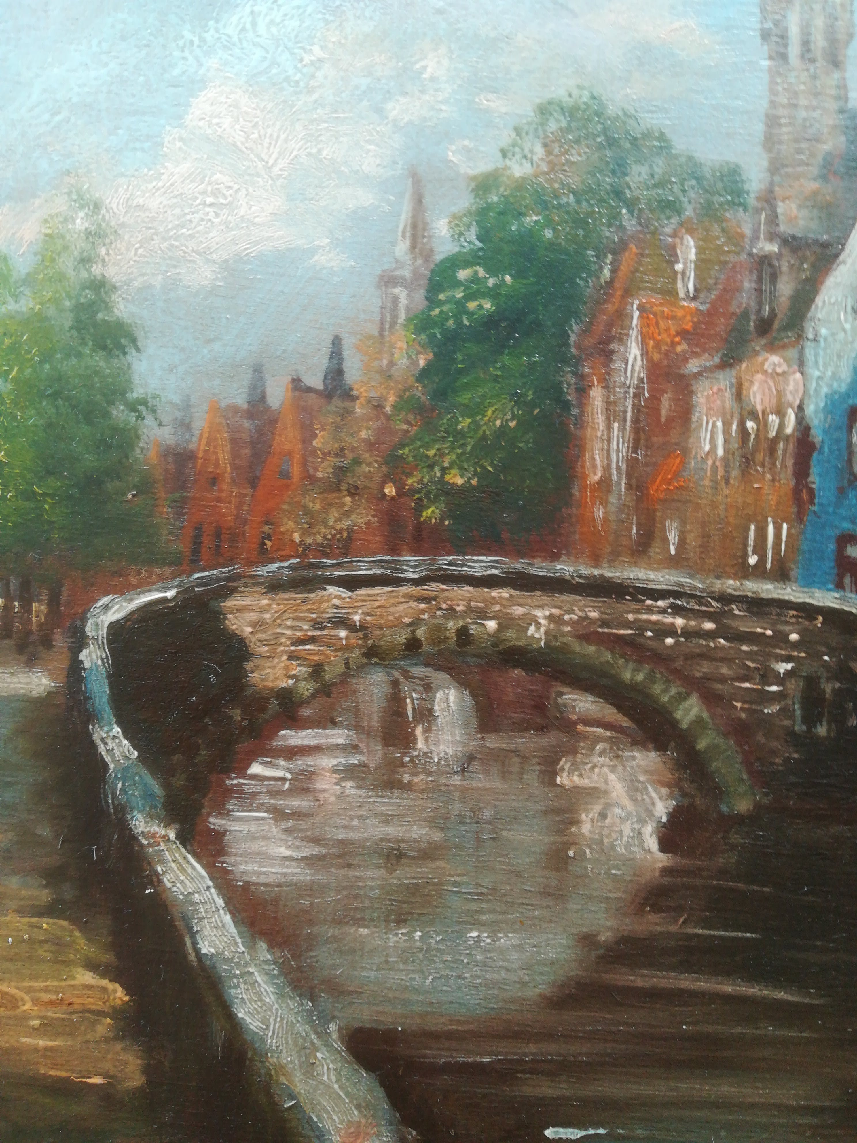 Niet of onleesbaar gesigneerd - Brugge - Uitzicht op kade en brug - Belgische School kopen? Bied vanaf 1!