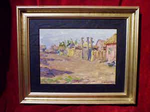 Alexander Lopatkin - Russian soviet impressionist landscape verkocht voor € 220!
