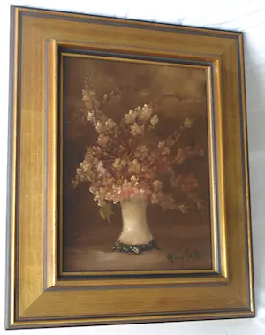 Niet of onleesbaar gesigneerd - Ingelijst , Olieverf , Bloemstilleven – onduidelijke signatuur… kopen? Bied vanaf 1!