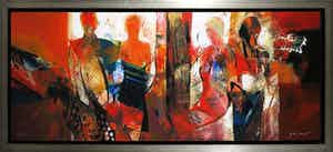 Peter Meijer - Zeefdruk op paneel, Zucht naar het westen - Ingelijst (Groot) verkocht voor € 70!