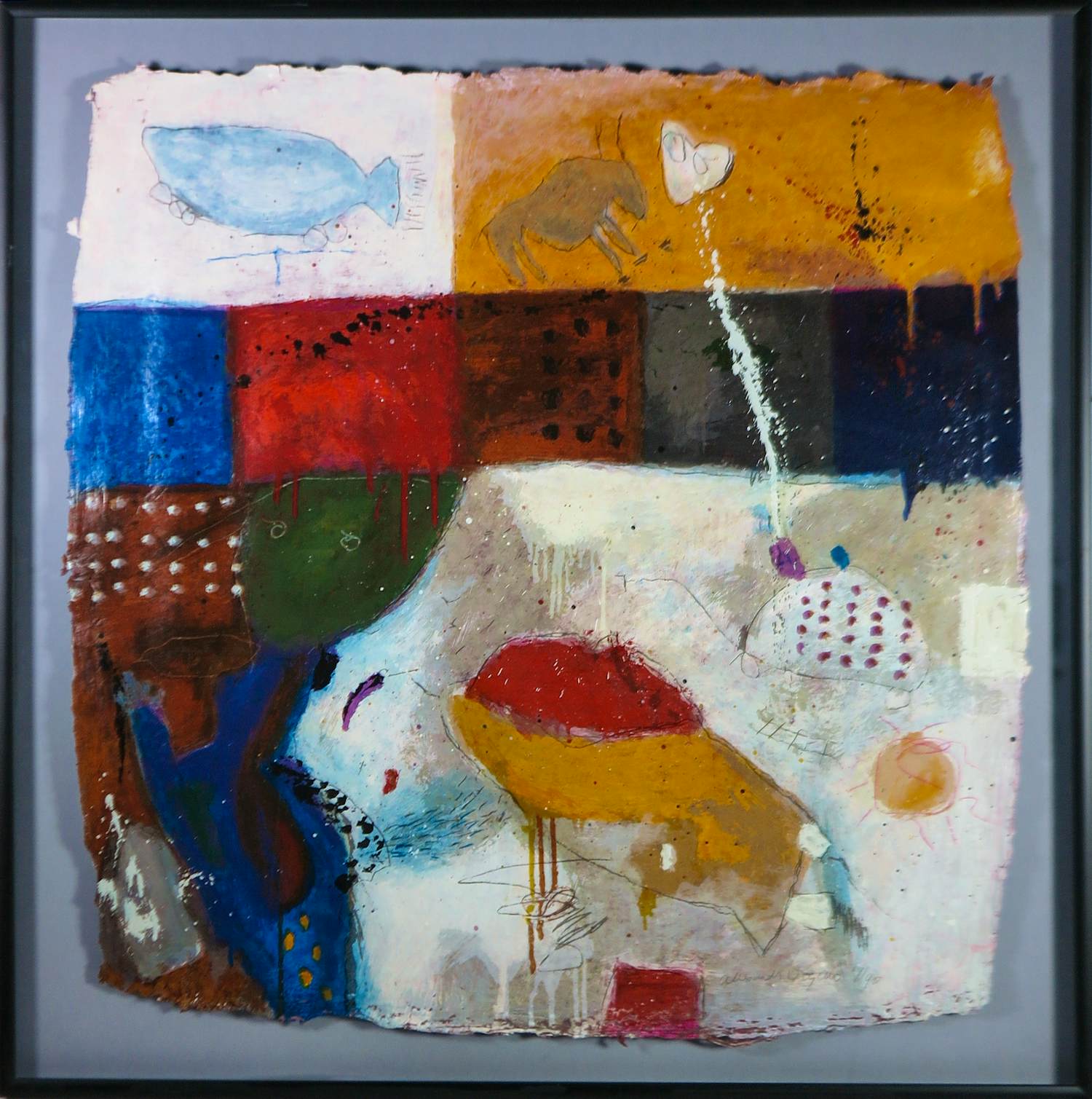 Alexander Vogels - Zeefdruk op geschept papier, Zonder titel 12 - Ingelijst (Groot) kopen? Bied vanaf 100!
