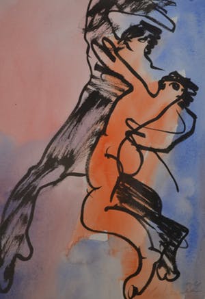 Hetty van der Linden - Gemengde techniek - Tango - Handgesigneerd kopen? Bied vanaf 1!