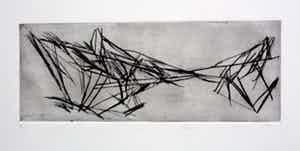 Pearl Perlmuter - ets abstract - 1961 verkocht voor € 250!