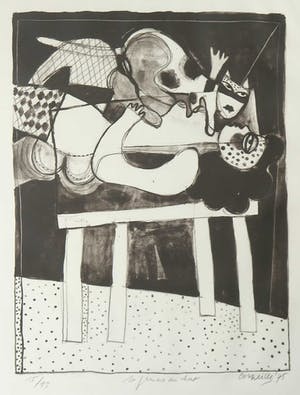 Corneille - Litho, La femme au chat (kleine oplage!) - Ingelijst kopen? Bied vanaf 200!